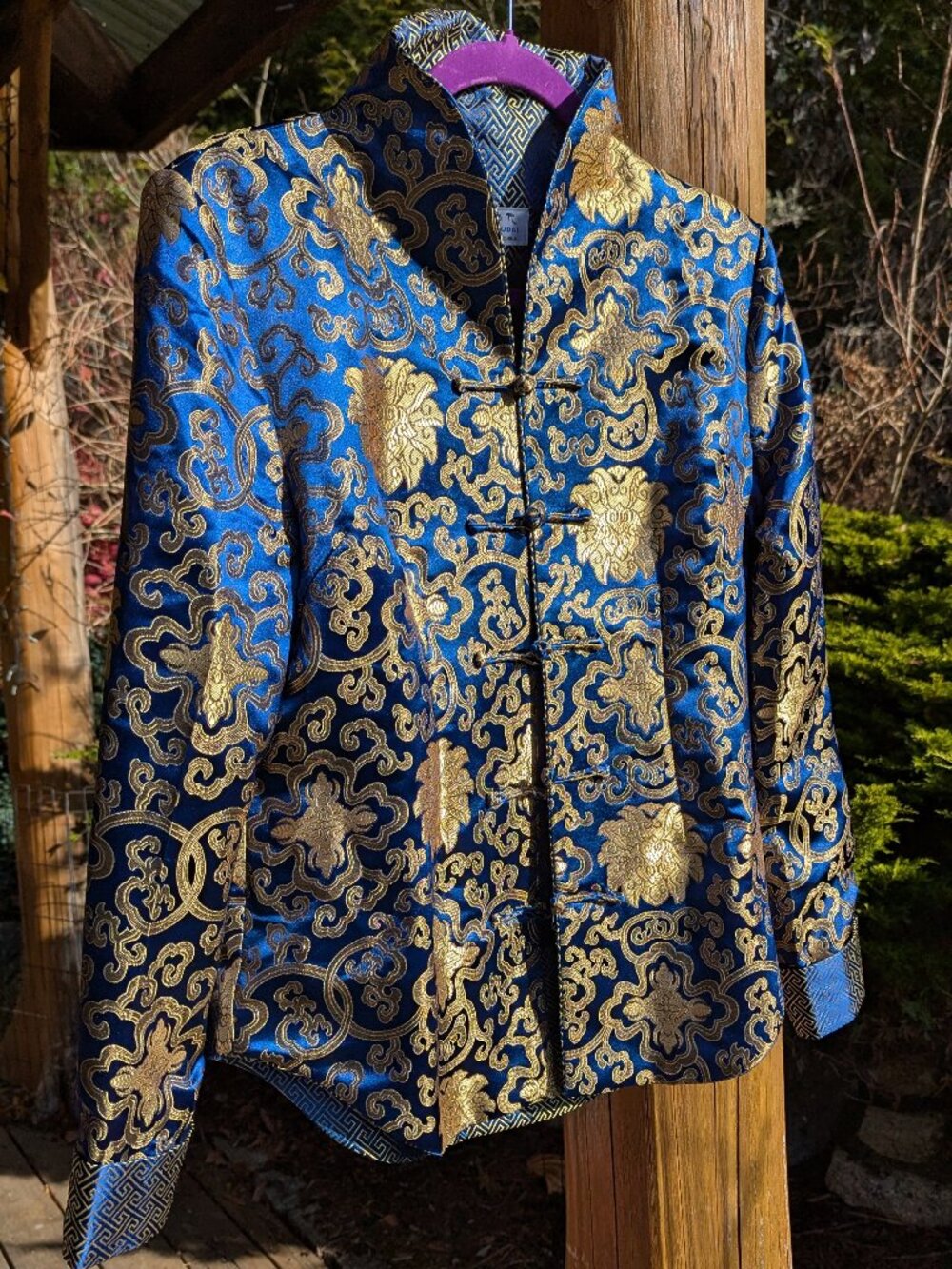 Elegant Blue and Gold Women's Jacket